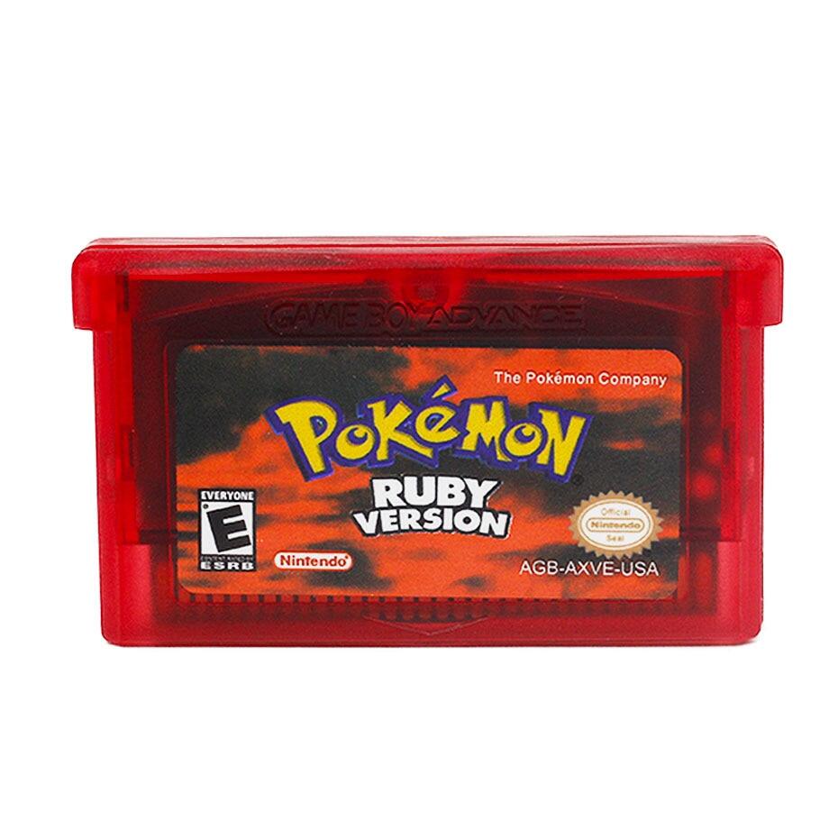 Sapphire/Emerald/Fire Red/Leaf Green/Ruby Pokemon Game Card Cartridge NDSL/GBC/GBM/GBA/SP 5 Styles. 