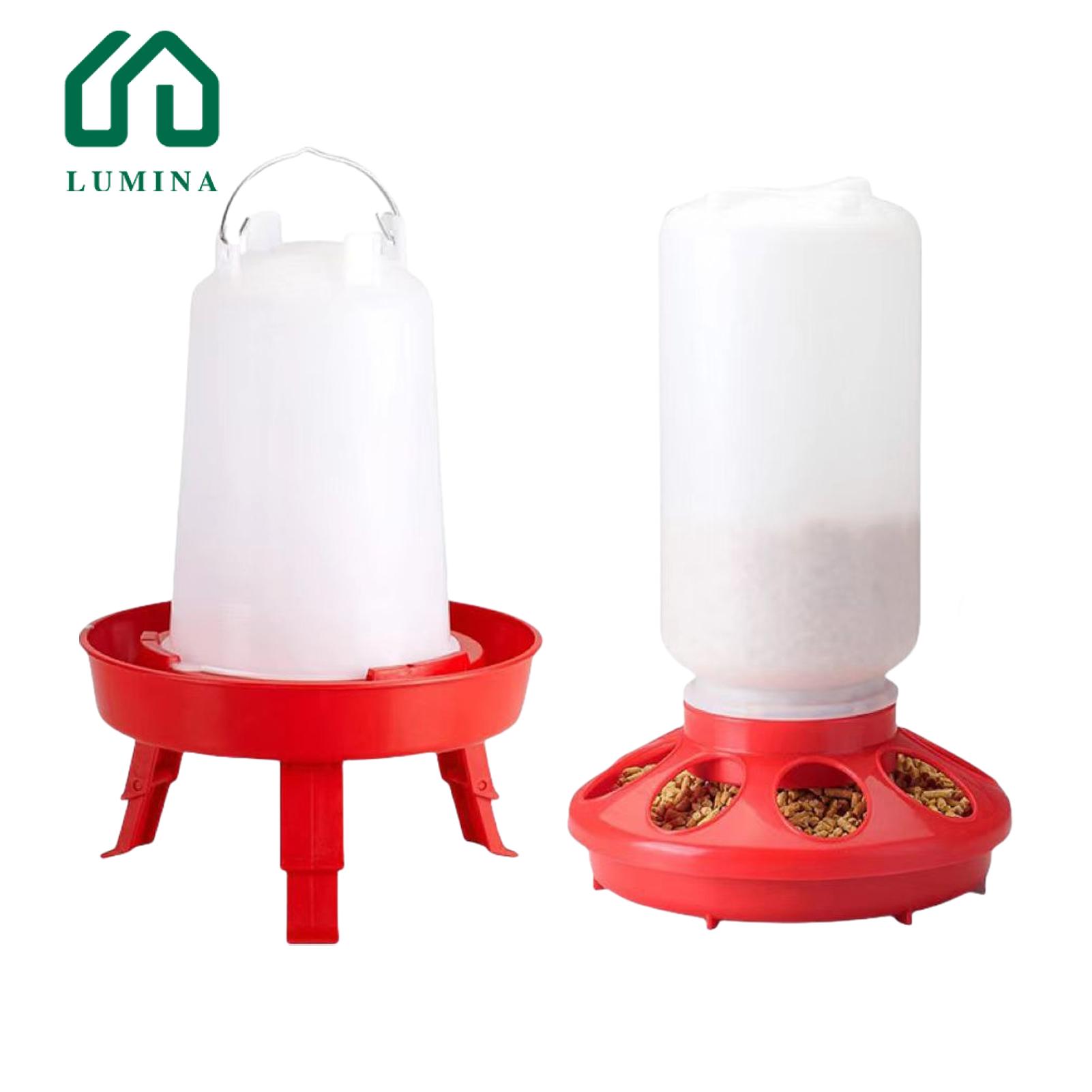 Lumina Foldable Chicken Feeder Legs Foldable Legs Chicken Feeder Waterer Large Capacity Poultry Farm Yard Poultry Feeder