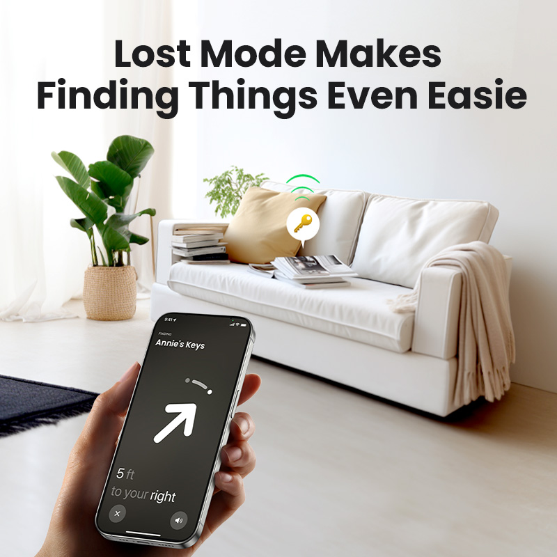 UGREEN Wireless Bluetooth 5.2 Key Finder Security Smart Tra-cker Mini Anti-Lo-st Tra-ck Device for iPhone iPad Document Smart Key Tag Locator Track. 