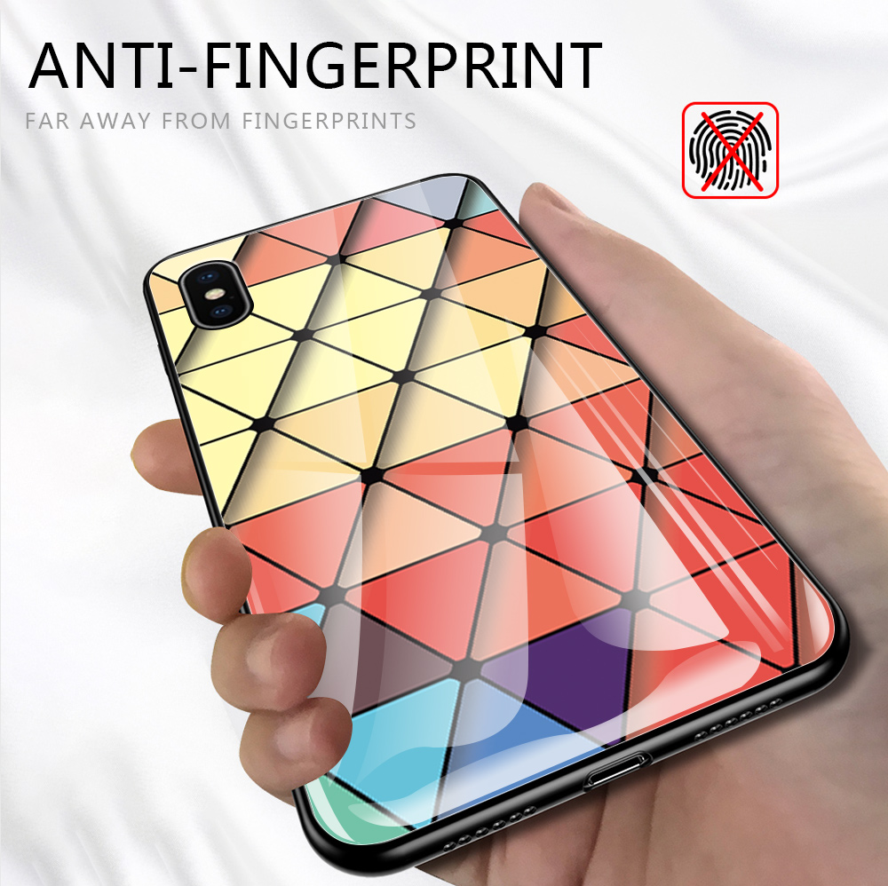 Jizetin for Samsung A52S 5G / A52 / A52 5G Glass Back Cover Decorative Pattern Glossy Tempered Glass Shockproof Soft Edge Phone Cases. 
