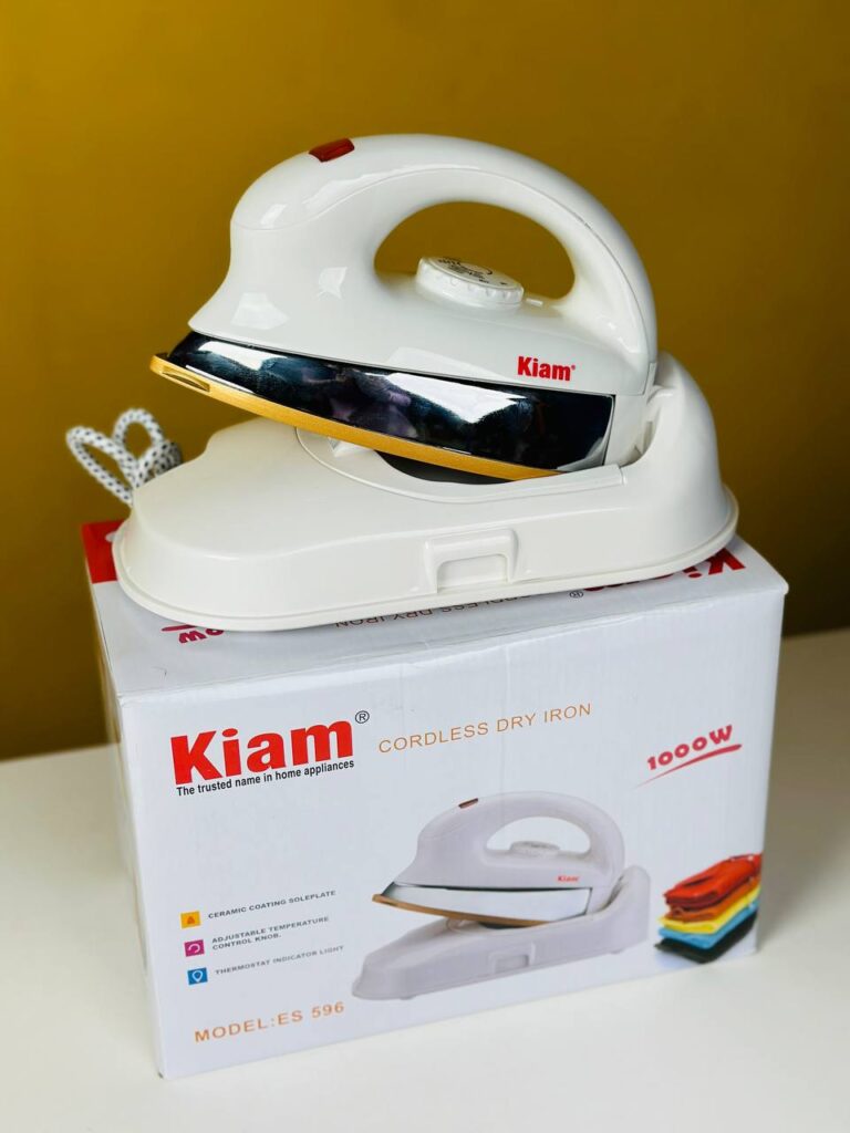 Kiam ES596 1000W Cordless Electric Dry Iron. 