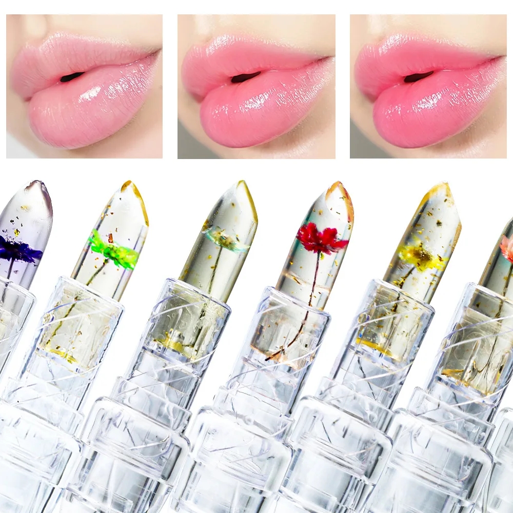 Magic Jelly Flower Lipstick Temperature Changing Lip Blam Transparent Moisturizing Lip Korean Tools