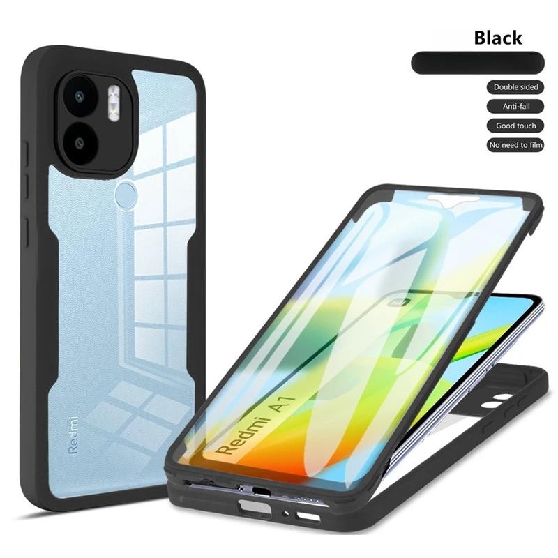 For Xiaomi Redmi A1 A2 Redmi A2 A 1 RedmiA1 1A 6.52 Transparent Protector Case With Mobile Phone Film Cover Double Protect Shield Full Cover Casing HP. 