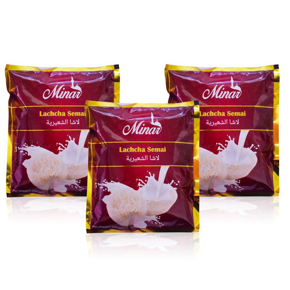 Minar Lachcha Semai - 200 gm each packet- 3 packets Semai- By GQ Foods ltd.