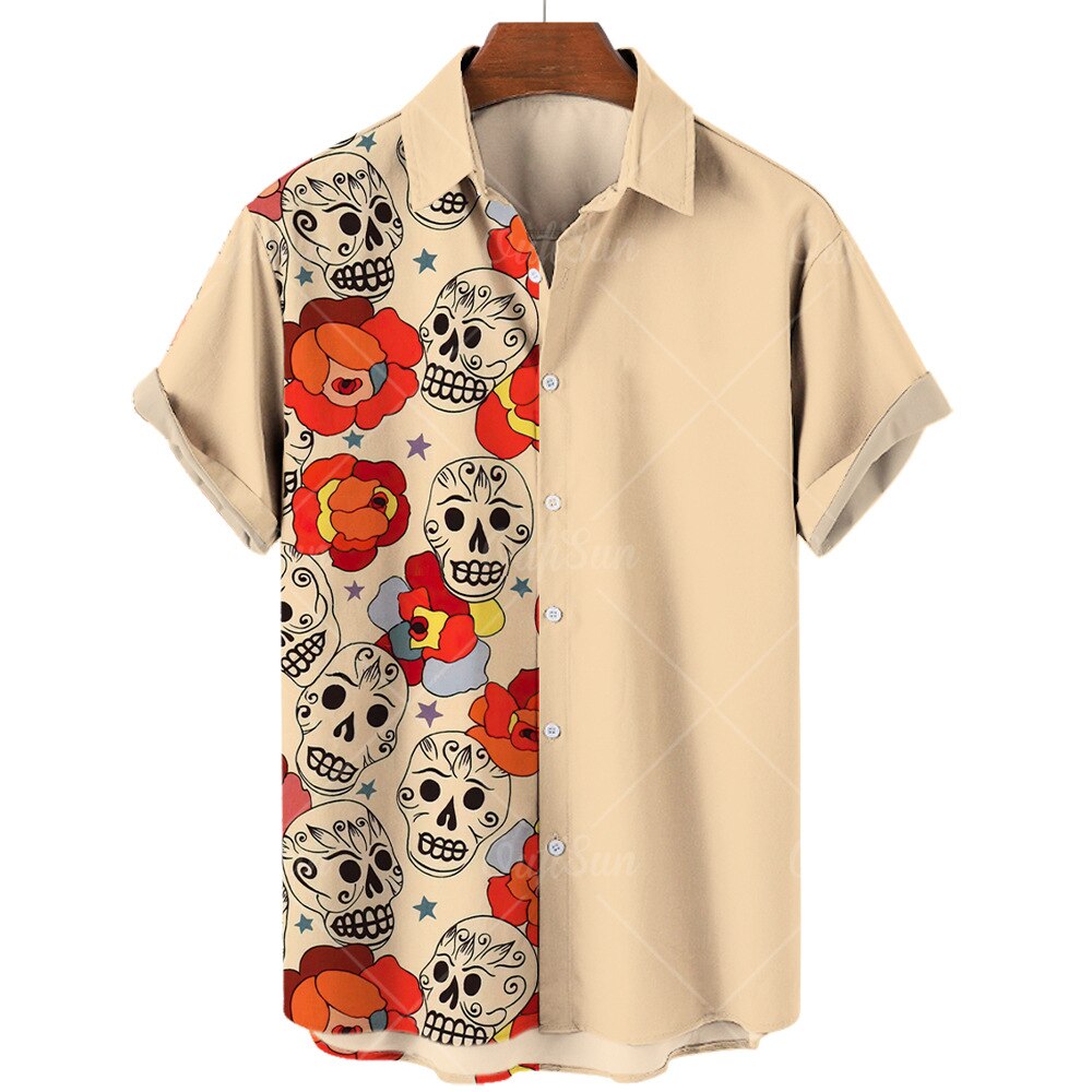 2022 Summer Hawaiian Men's Shirts Colorful Striped 3d Printed Shirts For Men Beach Casual Tee Shirt Men Large Size Tops Camicias. 