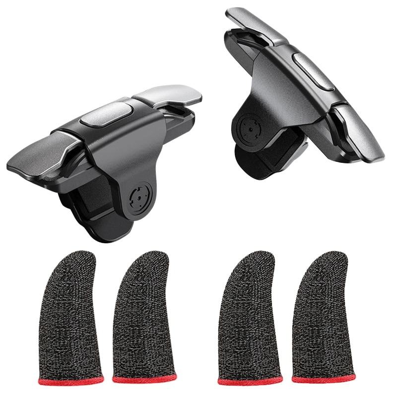 Pubg Mobile Controller Handle Game Controller,Physical Keys Gaming Finger Sets for PUBG Joystick Metal Mobile Game Artifact. 