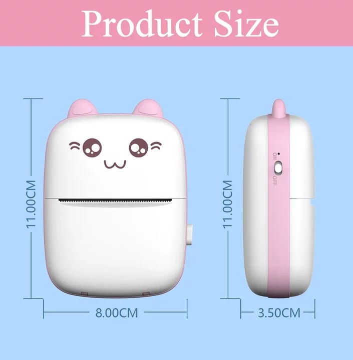 Portable Mini Printer | Compatible with iOS & Android | Wireless Bluetooth Thermal Printing | Great for Printing Text Messages, Labels, Photos, DIY Projects, Notes, and Creating Posters | Mini Pocket Printer | Ideal for Students, Teachers, and Creatives. 