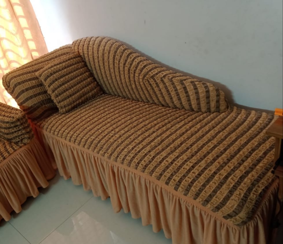 Deep C/B Stripe Turkey Stretchable Sofa Cover for Regular Sofa. 