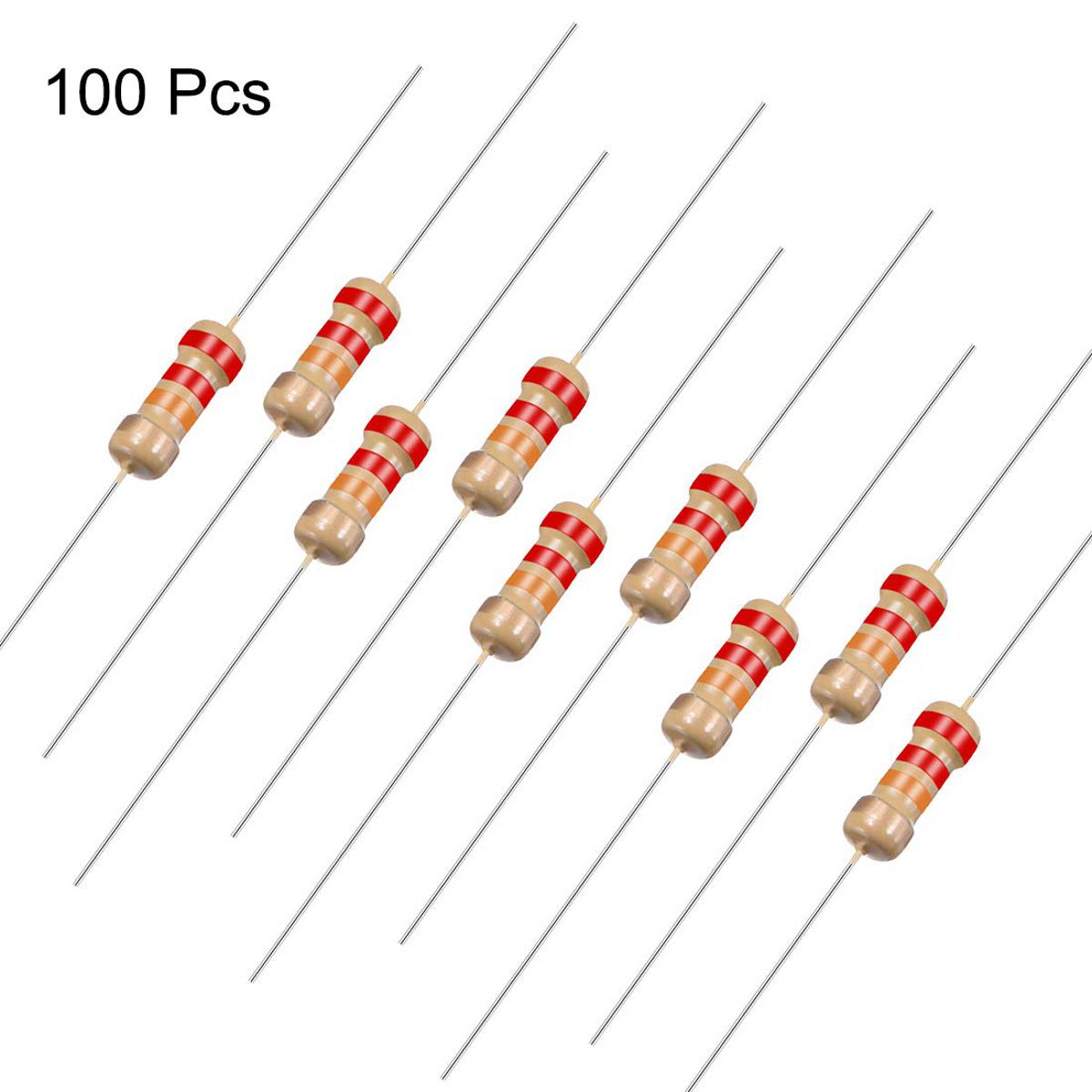 50Pcs- 22K Ohm Resistor 5% 22K Ohm Carbon Film 22K Ohm Resistors 1/4W Resistance 0.25 Watt 5% Tolerance Fixed Resistors 2 Pin Leads