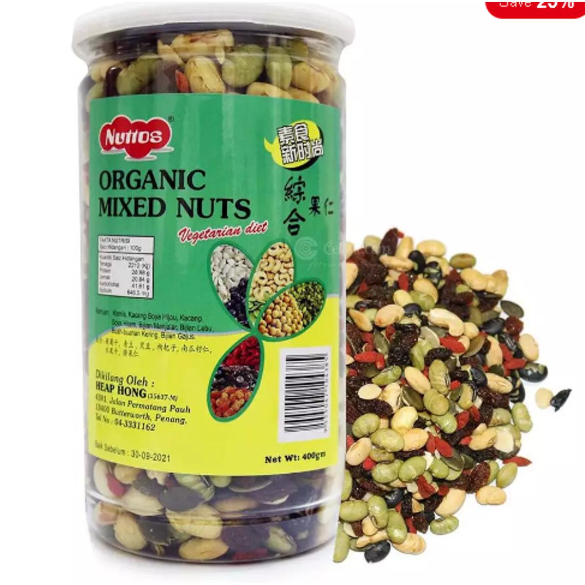 Nuttos Organic Mixed Nuts 400 Gm Pack Snack Food