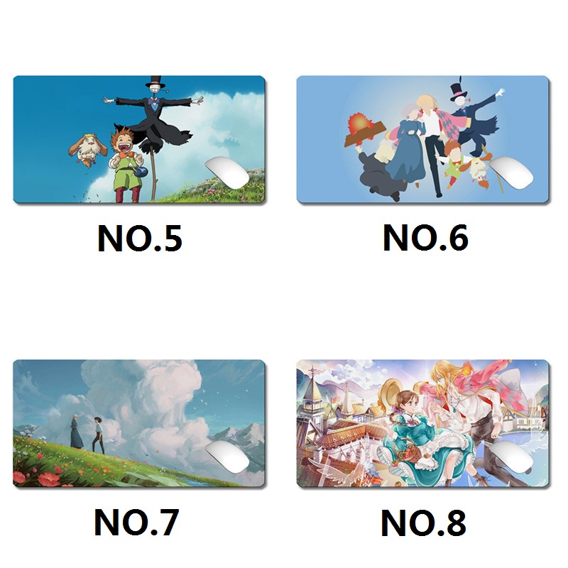 H&L Anime Howl's Moving Castle Patterned Mouse Pad Computer Keyboard Anti-Slip Pad Desk Decoration Pad. 