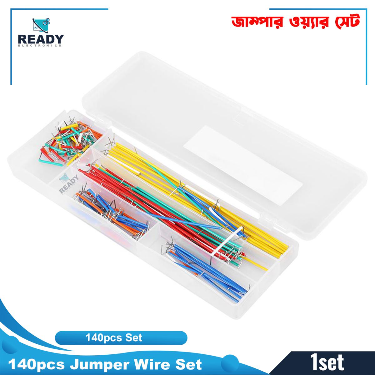 140pcs Breadboard Jumper Wire U Shape Solderless Breadboard Jumper Cable Wire Kit Box for DIY Shield - Multi Plug