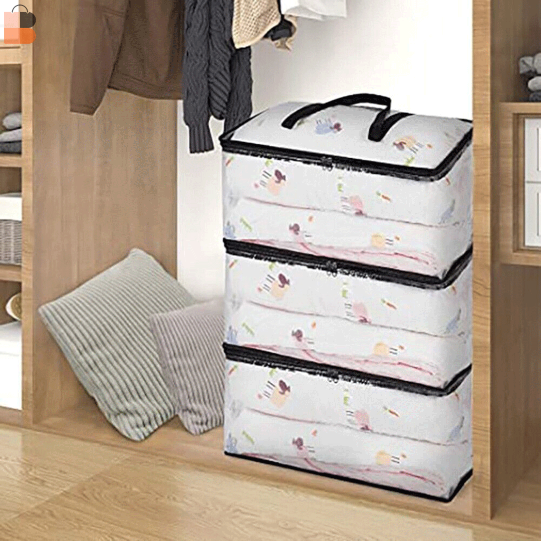 DustProof Transparent Blanket/Bedding Storage Bag Cover || PVC Transparent Full Poly. 