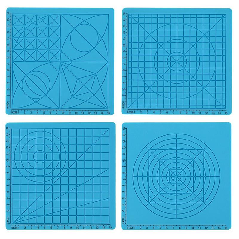 3D Pen Mat Silicone Design Mat Drawing Tool with Basic Templates for 3D Pen for Kids