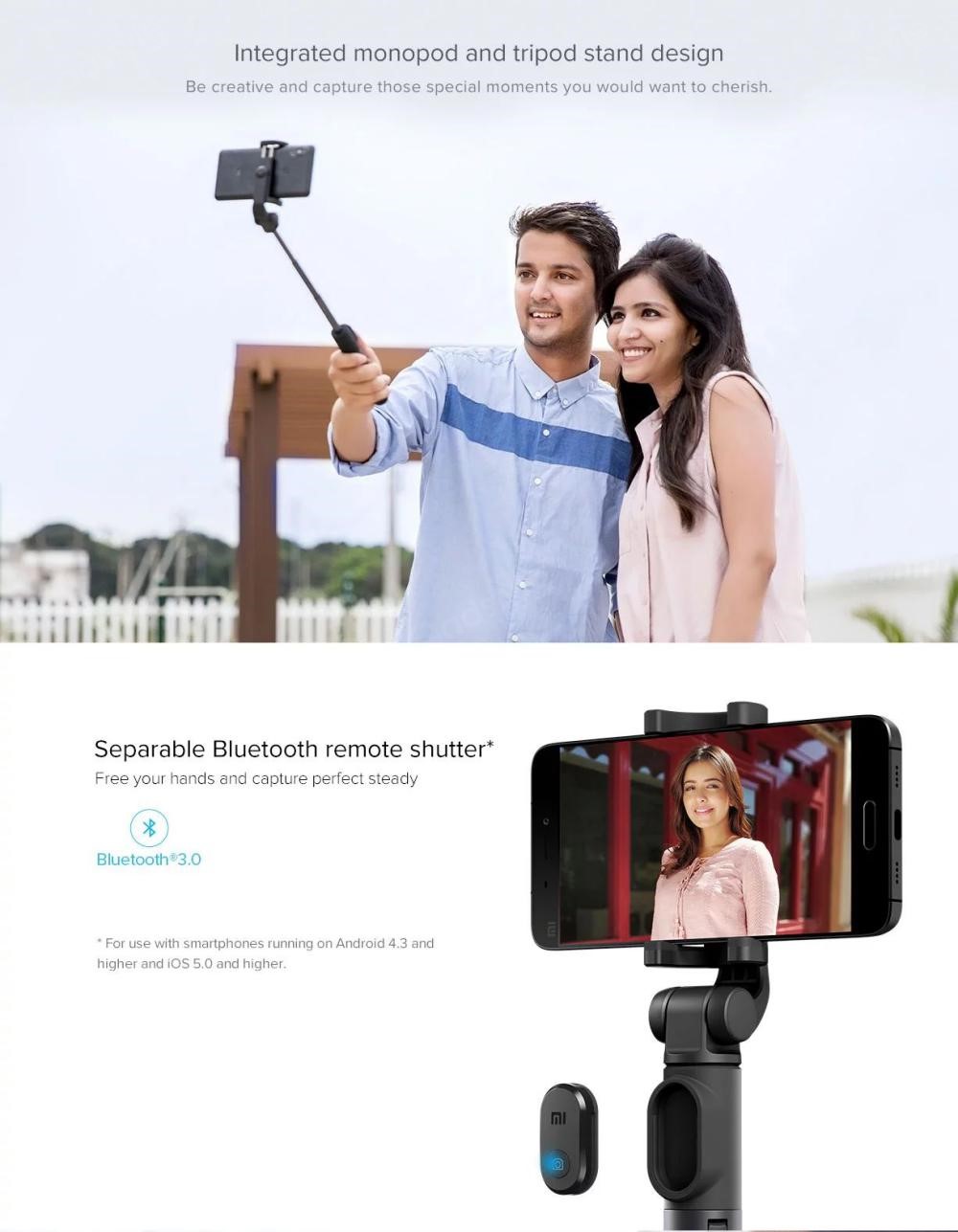 Xiaomi Mi Selfie Stick Tripod Stand with Wireless Bluetooth Control. 