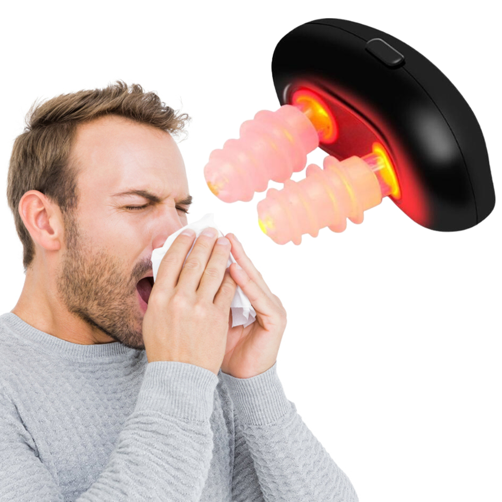 【Popular choice】 Red Nasal Therapy Device Rhinitis Machine Low Frequency Pulse Nose Massage for Improving Nasal Ventilation