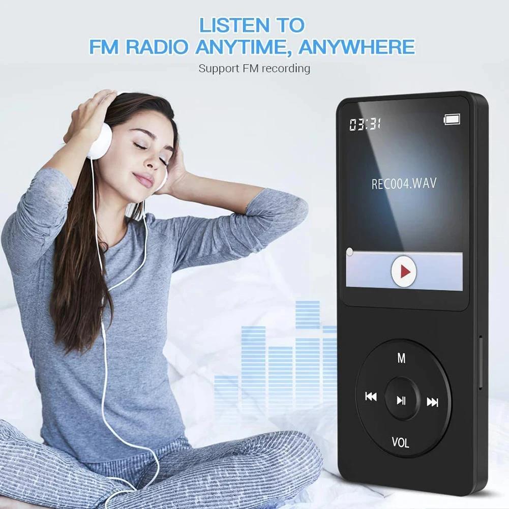 Portable MP3 Player 1.8 Inch Walkmen Type-C Bluetooth 5.4 Compatible E-Books Recording Sports MP4 FM Radio Music Player. 