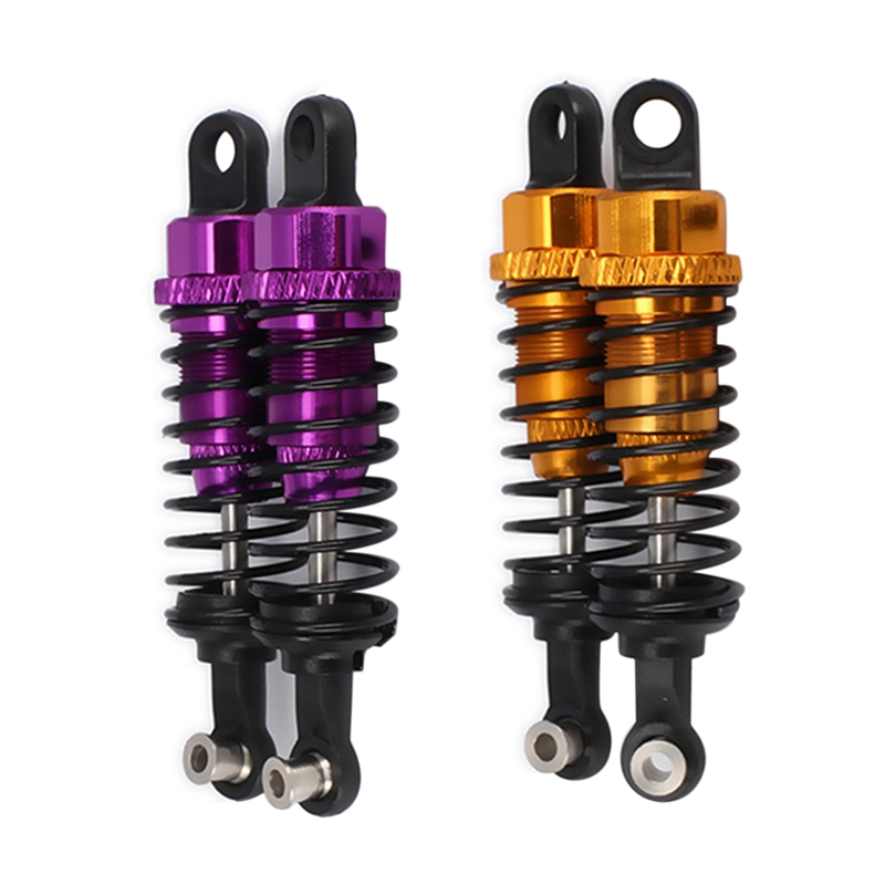 2 Set Oil Adjustable 65Mm Absorber Damper for Rc Car 1/18 WLtoys A959 A969 A979 K929 Hpi Hsp Traxxas,Purple & Yellow