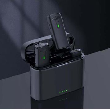 K10 Wireless Lavalier Microphone for iPhone iPad, iPhone Microphone Noise Canceling, Lapel Microphone with 2 Mini Microphones, Lav Mic for YouTube, Facebook and TikTok. 