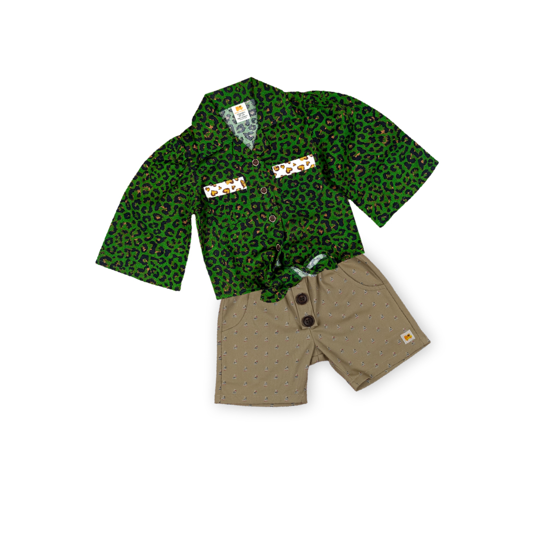 Cheetah Emerald x Sandy Beach Set