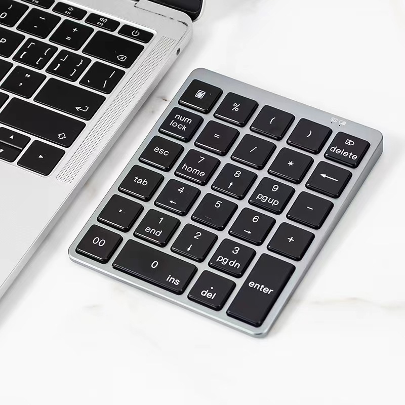 N960 Wireless Bluetooth Numeric Keypad 28 Keys Aluminum Alloy Charging Wireless Keyboard Mini Numeric Keypad UHB. 
