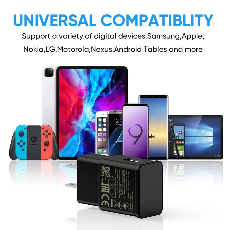 Micro USB Cable Wall Fast Charger for Samsung Galaxy A10 A10S A01 M01 J8 J730 J7 J6 J5 A6 A750 Adaptive Mobile Phone Charging. 