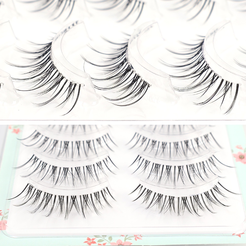 Ladies Beautify Eye Lashes Sticker Strip 5 Pairs 3D Black False Eyelashes Soft And Slender False Eyelash Set. 