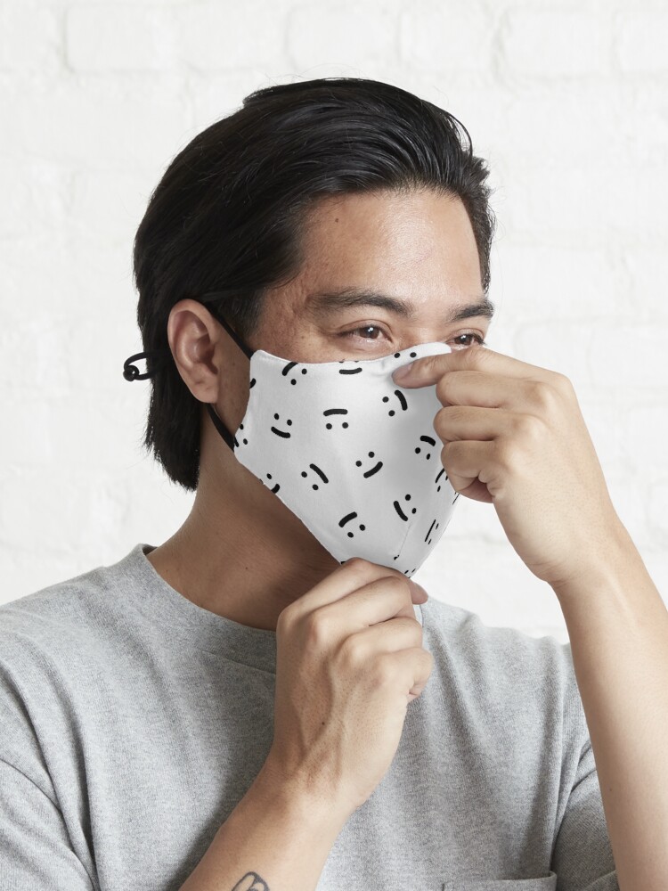 Smile Pattern Three Layer Face Mask for Men and Women Gaming Face Mask Fitted Face Mask Female Fashion Male Fashion with Adjustable Ear Loop Face Mask and Digital Face Mask Graphics Print Anime Series Washable Mask Nose Bar. 
