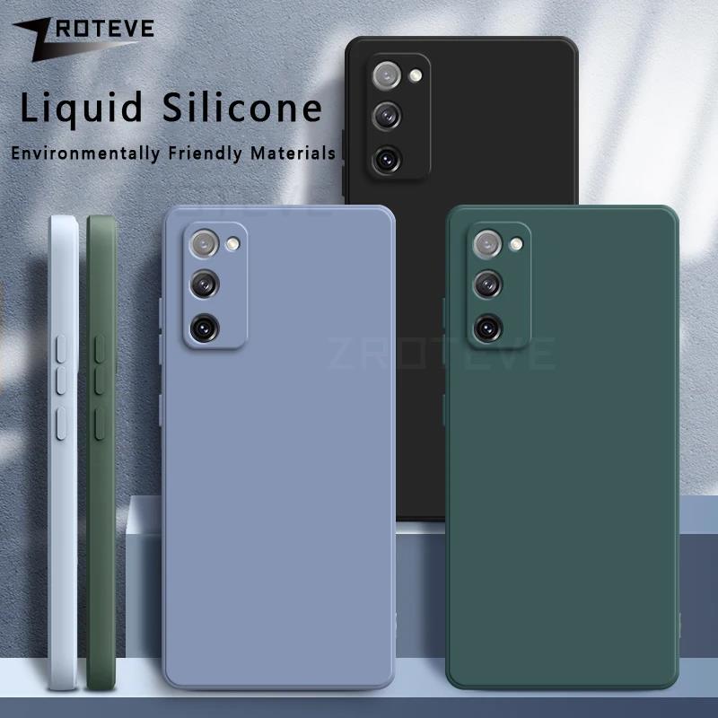 S20FE Case ZROTEVE Square Soft TPU Liquid Silicone Cover For Samsung Galaxy S20 FE S 20 Plus Ultra Shockproof Phone Cases. 