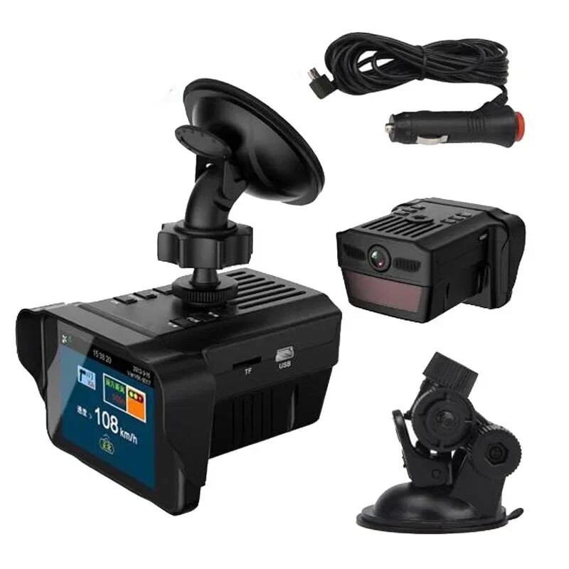 H588 Car 2 In 1 Dashcam Antiradar Combo Speed Camera Registar Signal Anti Radar Dvr Dash Cam Smart Radar Detector with Recorder