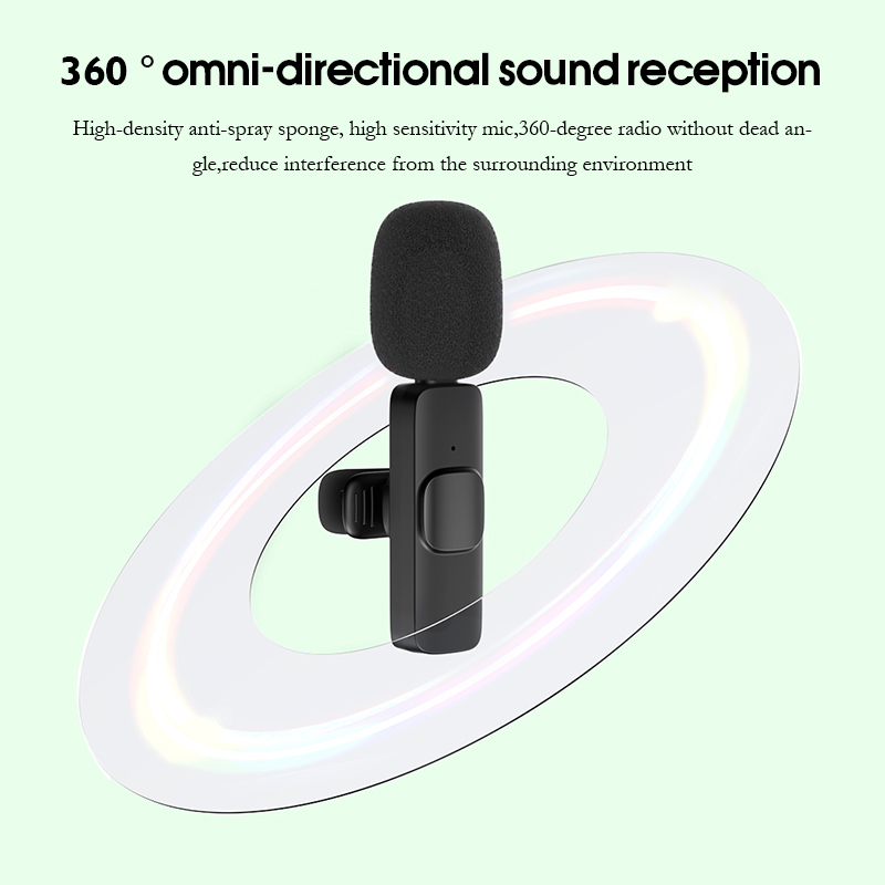 Wireless Microphone Lavalier Microphone Portable Audio Video Recording Mic For Vlogging Portable Live Lapel Mini Mic Android Phone 麦克风手机直播. 