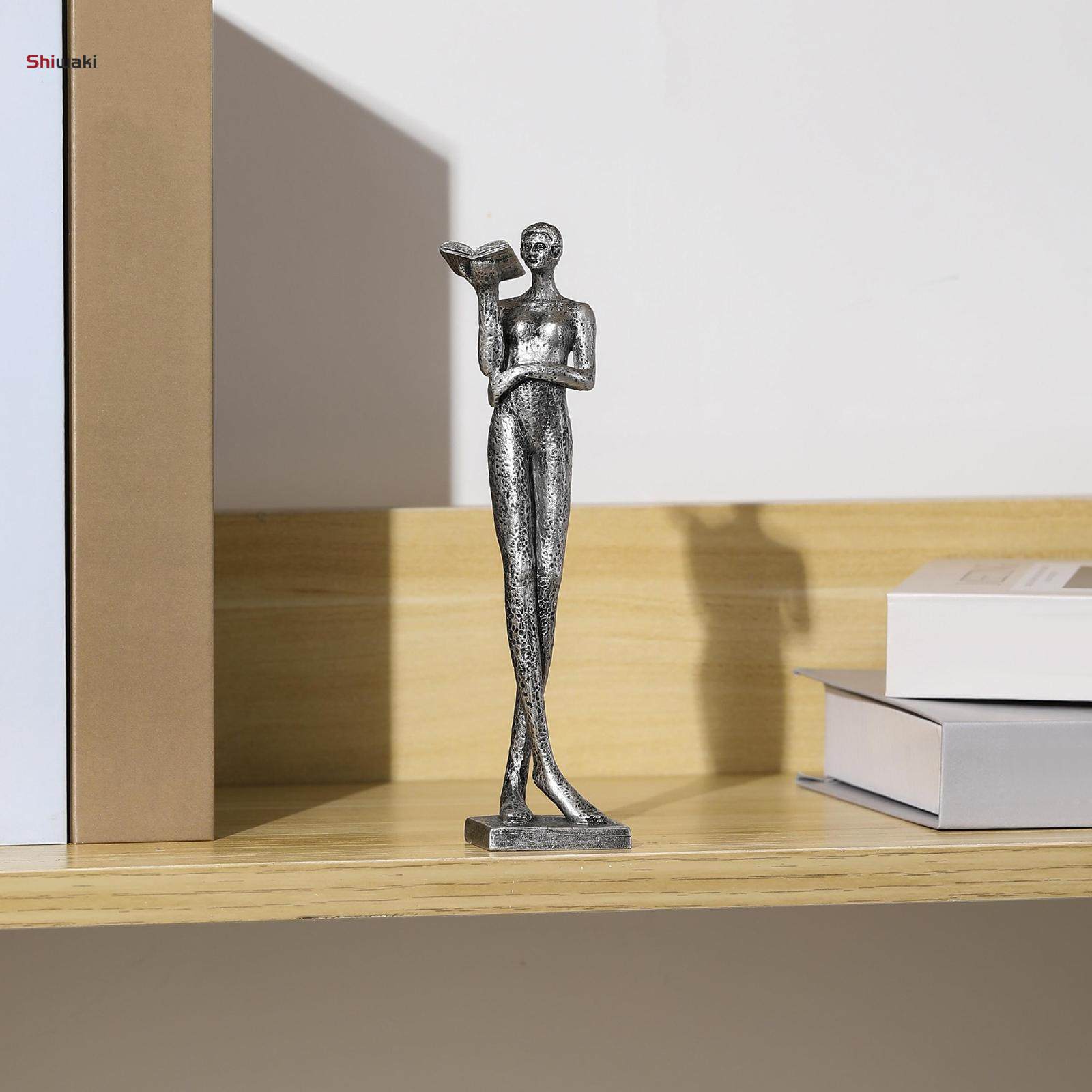 Book Reader Statue Humanoid Figurines for Housewarming Bookshelf Living. 