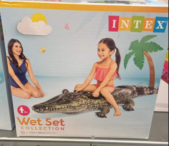New Inflatable pool figure Intex Crocodile 86 x 20 x 170 cm (6 Units)