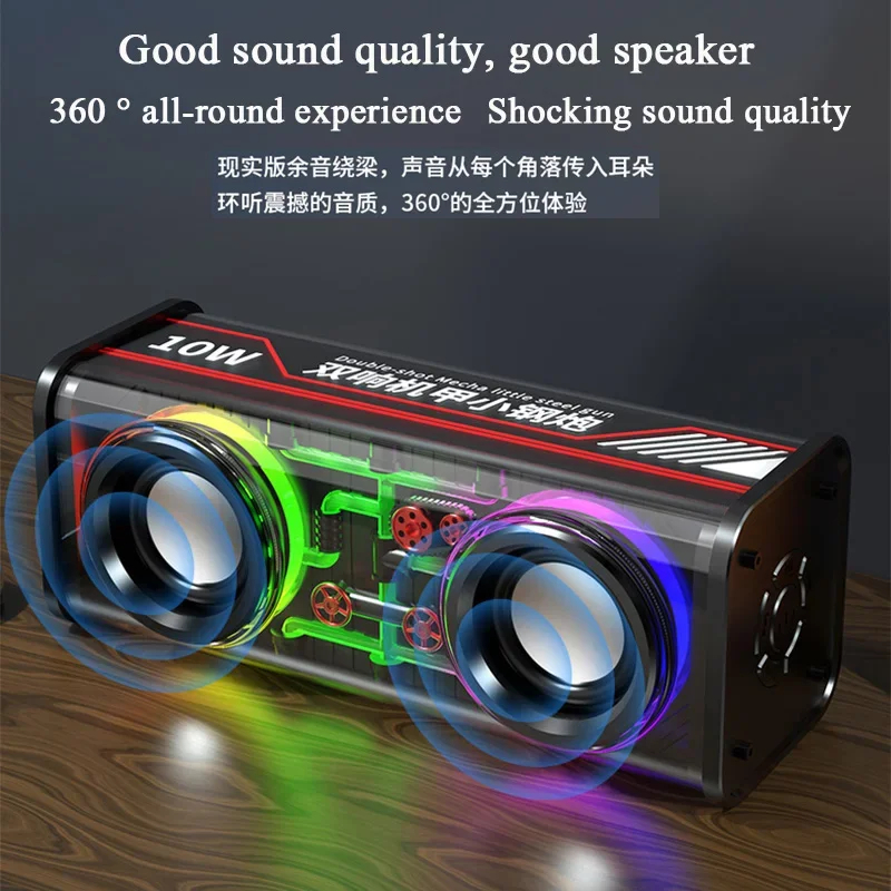 V8 Bluetooth Speaker Transparent Sound Box Colorful Lights Dual Speaker High Power Subwoofer Soundba-D shop. 