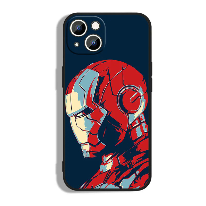 Marvel Iron Man Phone Case For Apple iPhone 14 13 12 11 Pro Max mini XS XR X 8 7 6S 6 Plus Black Soft Funda Back Cover Coque. 