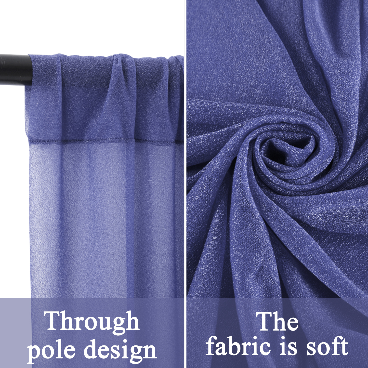 6 Panels Chiffon Ceiling Drapes Long Vaulted Draping Fabric DIY Wedding Drapes Curtains (5ftx10ft/5ftx20ft ). 