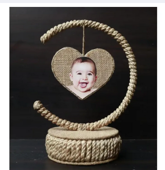 Photo Frame making with Cardboard 10" and Jute Burlap | DIY Handmade Photo Frame decoration | Photo frame decoration, Cardboard photo frame, Handmade photo frames. 