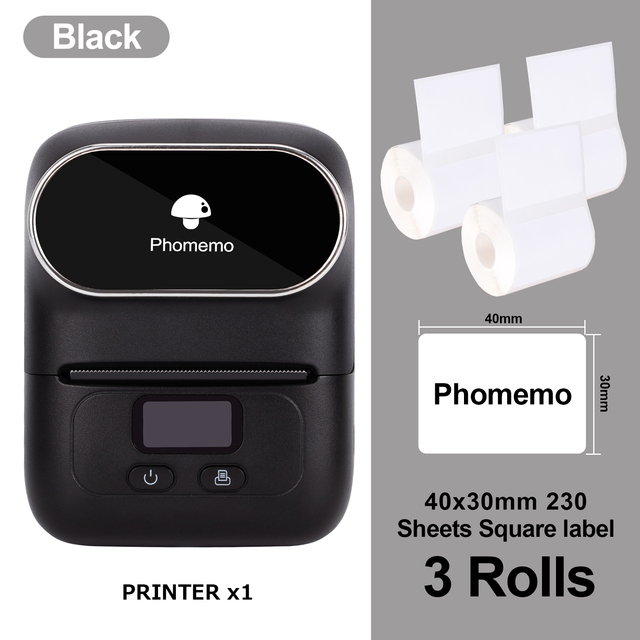 Phomemo M110 Label Maker - Portable Blue-tooth Thermal Label Maker Printer for Barcode, Clothing, Jewelry, Retail, Mailing, Compatible with Android & iOS System, Support 20mm-50mm Width Sticker Paper printing. 