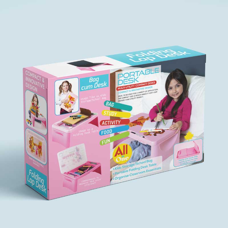 Baby kids FOLDING Plasticd Desk table Laptop Desk Bed Desk Reading Notebook Desk Table for Study For Baby Kids And Student Table (Folding Plastic Table) (Multi Colour). 