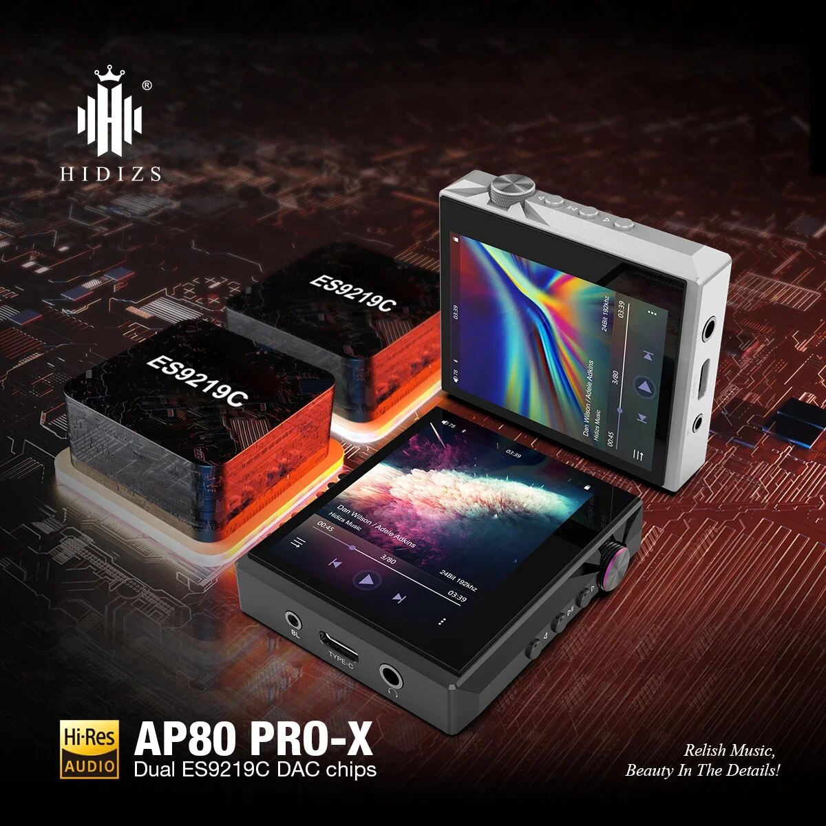 Hidizs AP80 PRO X Portable Bluetooth MP3 Player 2.5/3.5 Connector Balanced Lossless Type C MQA FLAC LDAC USB DAC DSD64/128 DAP. 