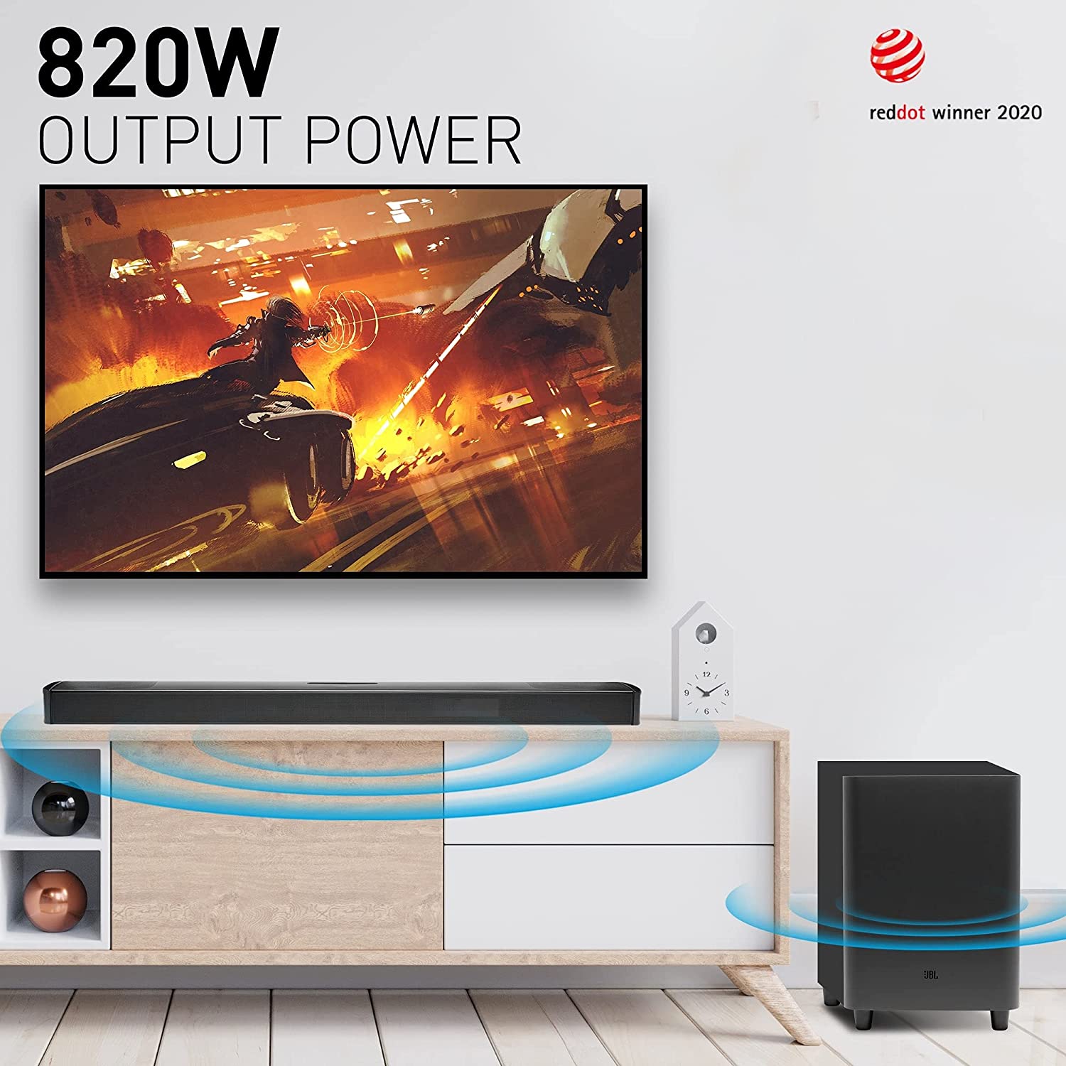 JBL BAR 9.1 Channel True Wireless Surround Soundbar with Dolby Atmos. 