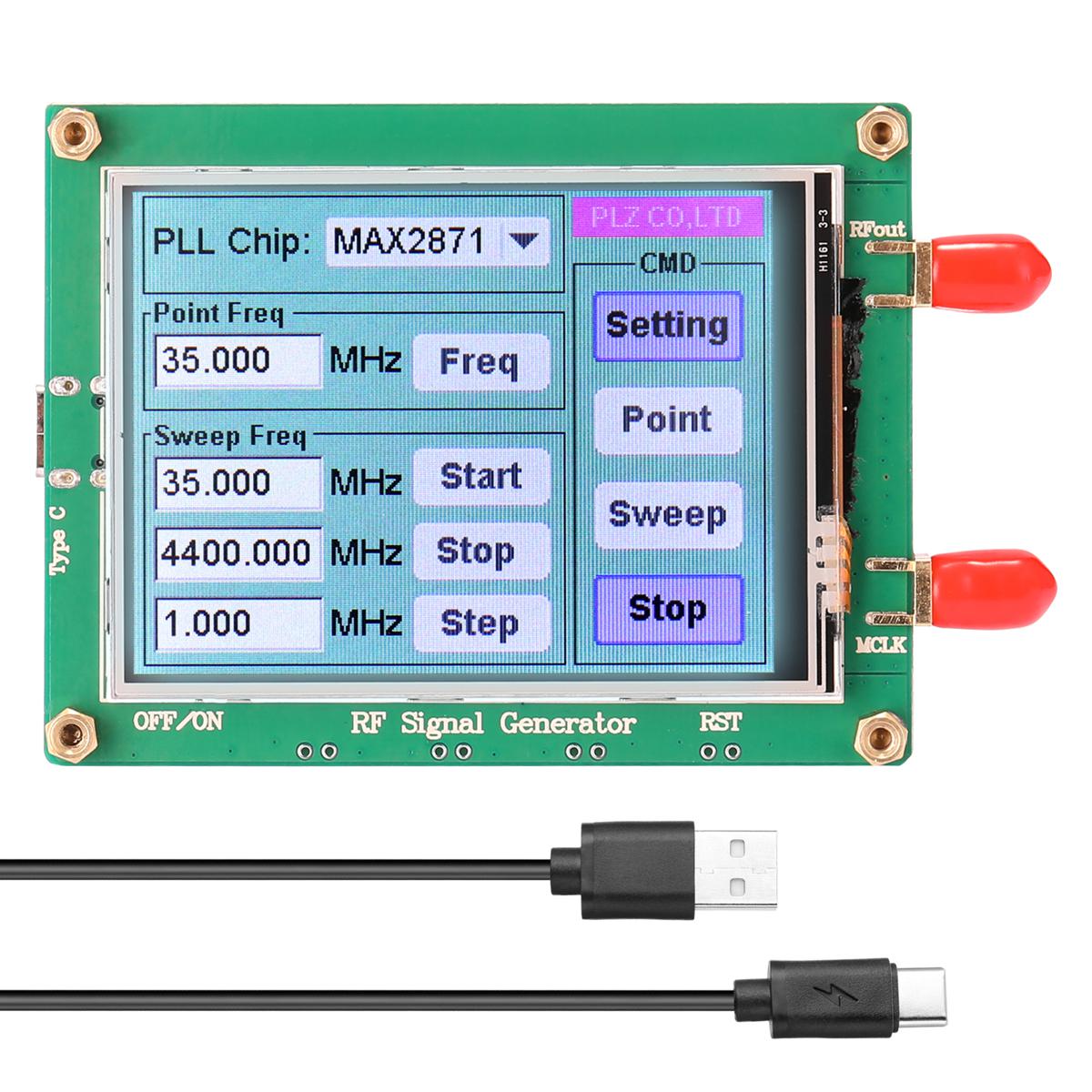 KOGEEK ADF4350 / ADF4351 RF Signal Source Generator Board PC Control 35M-4.4G Output Frequency with LCD Display Touching Screen Type-C and SMA Female Interface - generator