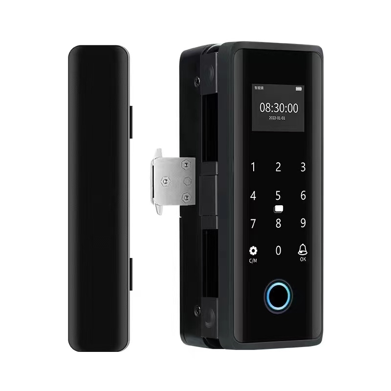Tuya WiFi Fingerprint Glass Door Lock with RF Remote Control Unlock CP92