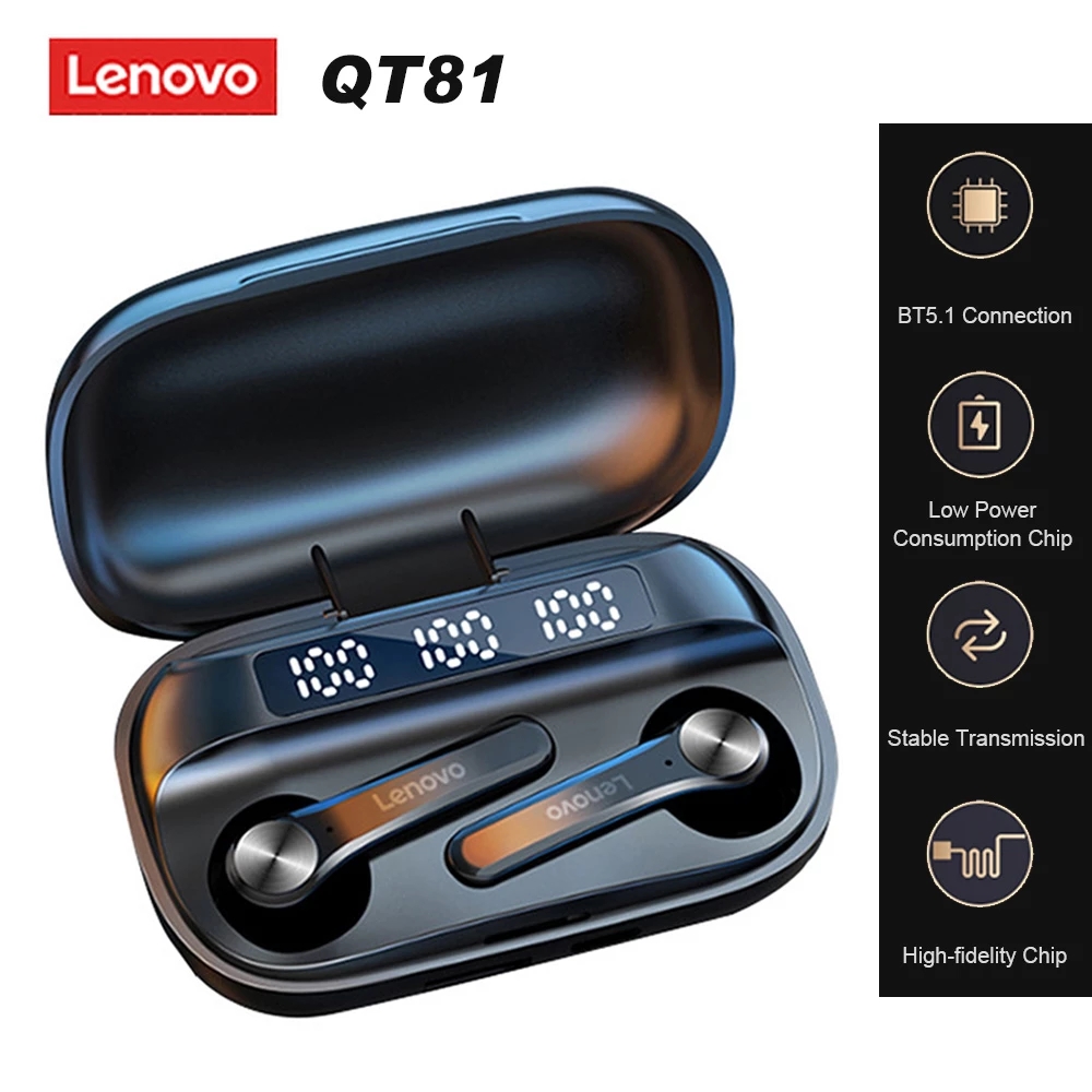 lenovo qt81 tws bluetooth 5.0 earphone