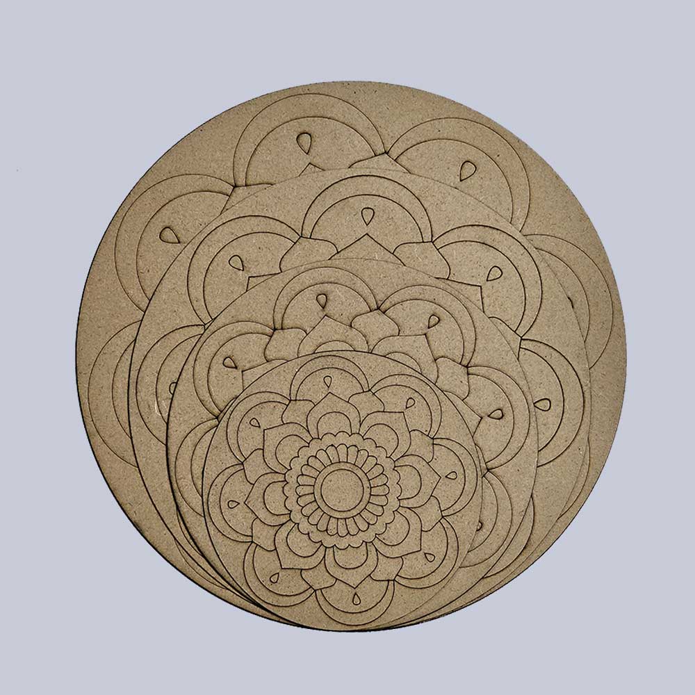8 x 8 inch Round Circle MDF Board Sheet Hardboard Sheets for Art and Crafts. 