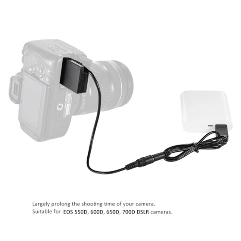 DR-E8 Dummy Battery Coupler USB Adapter Cable Component for LP-E8 for Canon EOS 550D 600D 650D 700D DSLR Cameras. 