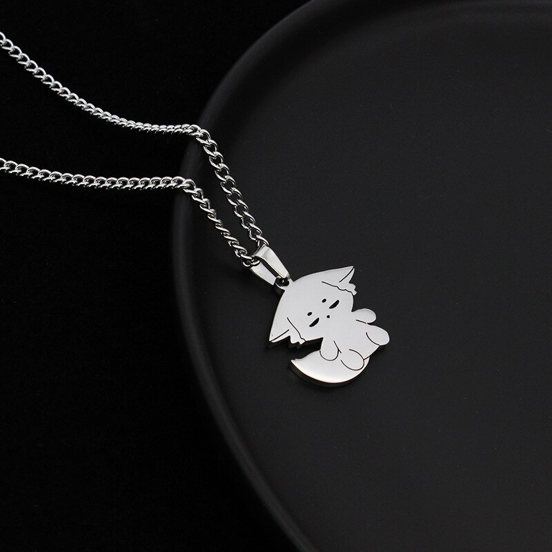 Genshin Impact Titanium Pendant Necklaces Element Pyro Hydro Anemo Electro Dengro Cyro Geo Hutao Boo Jewelry for Players Fans. 