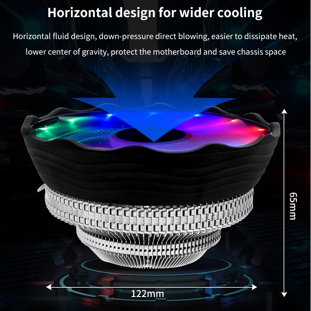 TISHRIC CPU Cooler Fan RGB PWM 3 Pin Computer Case Fan Intel LGA 1700 1200 1150 1151 X79 X99 E5 AMD AM3 AM4 CPU Cooling Fan. 