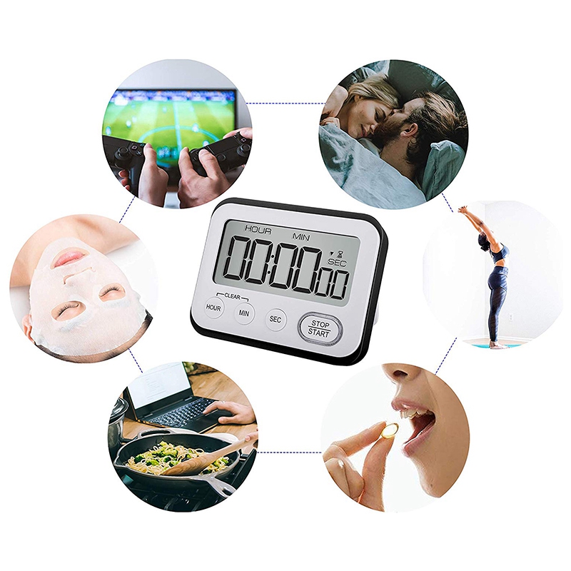 Digital Kitchen Countdown Timer: Teachers Classroom Counter Large LCD Loud Magnetic Clip Kids Simple Clock Mini Small Stopwatch Big Beeper Minute Hour Seconds Cooking Giant. 