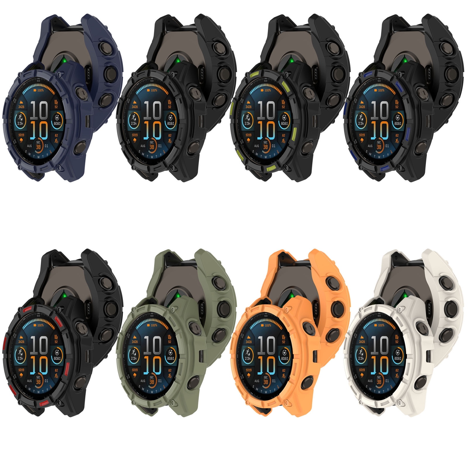 Armor Hollow TPU Half Coverage Watch Protective Case For Garmin Fenix 8 AMOLED 47mm. 